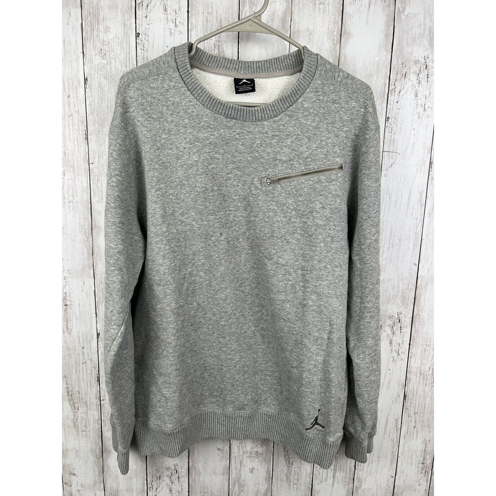 AIR JORDAN Sweater Adult Large Gray JUMPMAN Sweatshirt MJ Pullover Mens